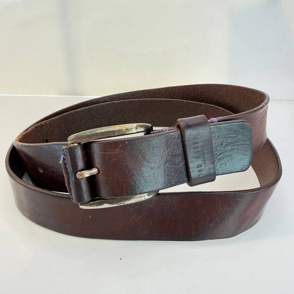 Menโs Ted Baker London Leather Belt โ Made in Italy โ Size 34 (110 cm)